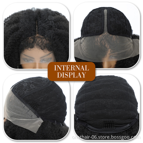Onst Short Afro Crochet Hair Lace Front Wigs With Bangs For Black Women African Synthetic Ombre Glueless Cosplay Wig Lace Wig